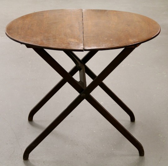 Round Oak Folding Table