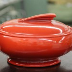 Vintage Hall Chinese Red Sundial Covered Casserole