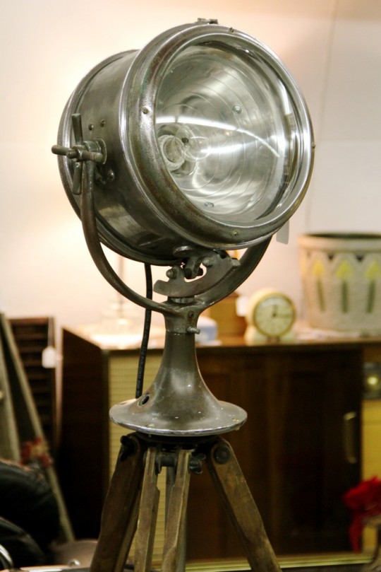 One-of-a-find Vintage Cabin Cruiser Lamp Mounted on an Antique Tripod