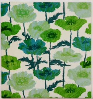 1960's Mod Floral Fabric "Painting"