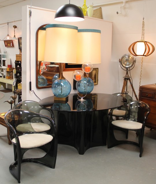 1960's Steen Ostergaard Lucite Dining Set & Vintage Swag Lamps (SOLD)