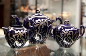 Lenox Cobalt and Silver Overlay Tea Set, ca. 1910