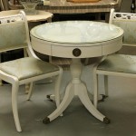 Pretty Painted Drum Table & Two Chairs