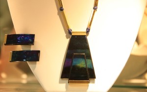 Artisan Glass Pendant and Clip-on Earring Set