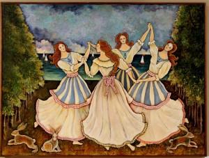 Cayuga Lake Ladies - Original Oil on Canvas by Dee L. Sprague