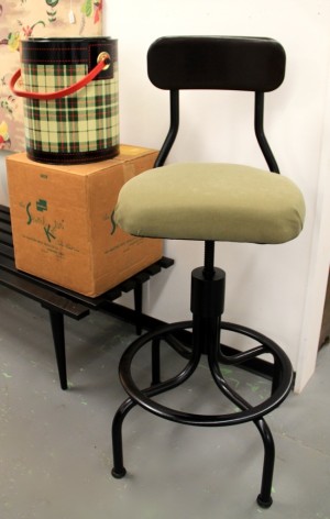 Western Electric Telephone Operator's Stool, ca. 1930's, Bakelite Backrest (SOLD)