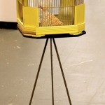 Vintage Bird Cage (with accessories!) on Iron Stand