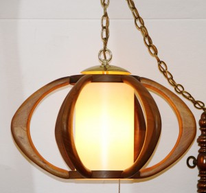 Vintage Teak Pendant Light