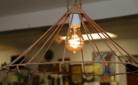 Feeder Cage Lantern (Rewired with Filament Bulb) Made by Bill Hastings