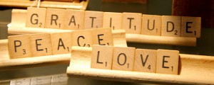 Peace, Love and Gratitude Scrabble Tiles