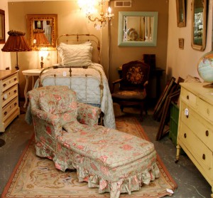 Twin Iron and Brass Bed $165; Fainting Couch $189 ~ Dealer 10