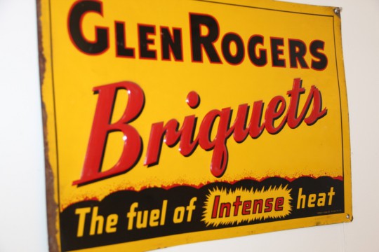 1950's Glen Rogers Briquets Sign