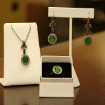Emerald and Diamond Jewelry Necklace, Earringsand Ring (SOLD)