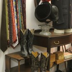 Selection of Men's Vintage Neckties; Cintage Cowboy Boots