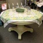 Yellow Pedestal Table & Vintage Canning Jars