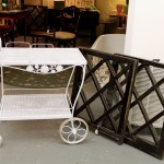 Iron Garden Cart & Antique Diamond Arts & Crafts Windows