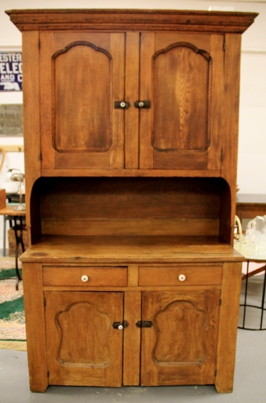 Antique Oak Kitchen Hutch Cabinet