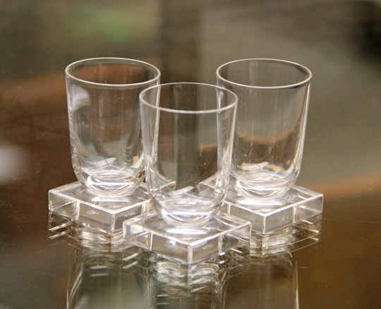 Art Deco Libbey Shot Glasses Knickerbocker Pattern (8-pc set - 3 shown)