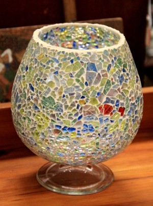 Large Glass Mosaic Snifter