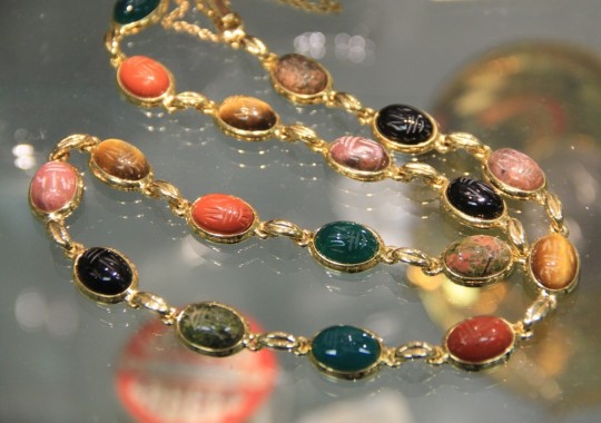 Scarab Necklace with Real Stones
