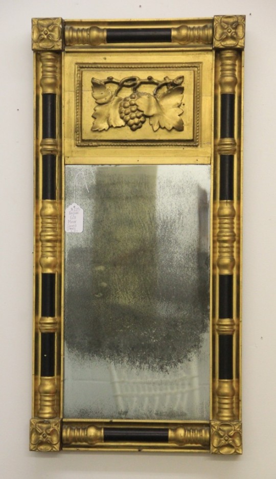 Empire Gilt Mirror with Carved Panel (SOLD)