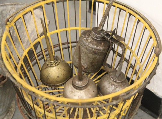 Antique Egg Baskets & Oil Cans