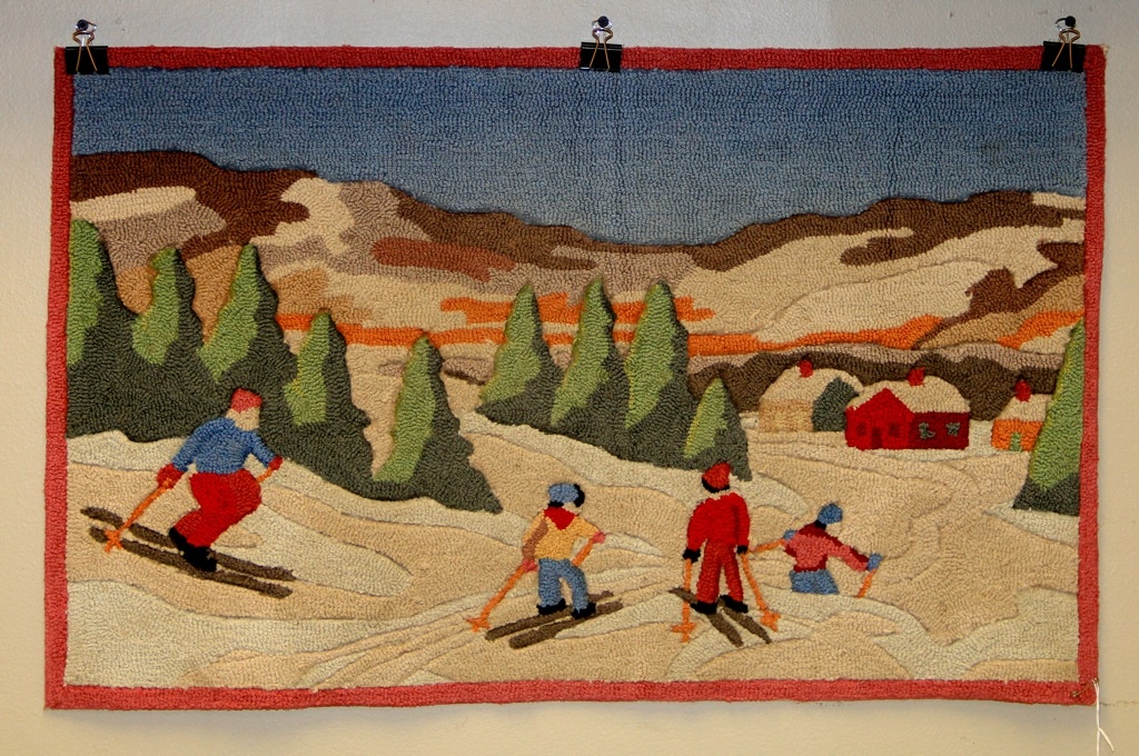 FOUND in ITHACA » Vintage Winter Scene Hooked Rug (SOLD)
