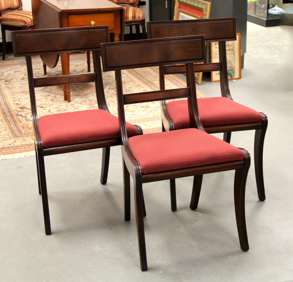 Found In Ithaca Empire Style Upholstered Dining Chairs Sold