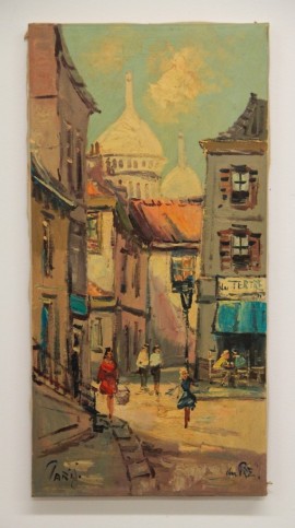 FOUND in ITHACA » 1960s Paris Street Scene Oil on Canvas Signed and ...