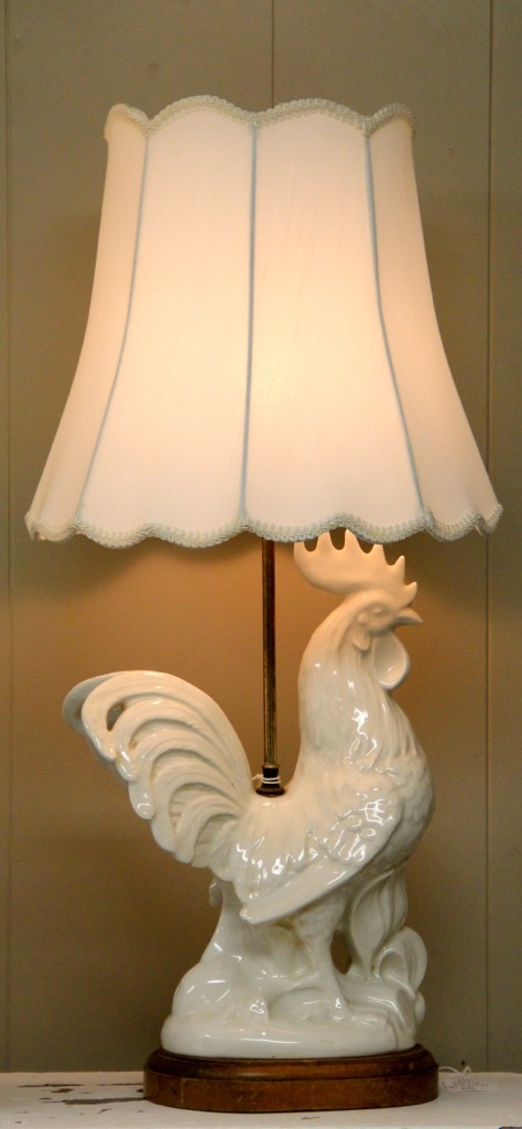Ithaca Vintage Rooster Lamp Sold, Antique Rooster Lamp